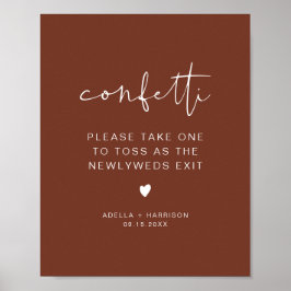 CORIANDER Boho Rust Confetti Toss-tecken Poster