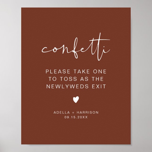 CORIANDER Boho Rust Confetti Toss-tecken Poster (Framsidan)