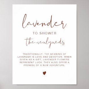 CORIANDER Boho Rust Lavender Toss Bröllop-tecken Poster