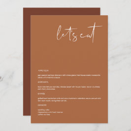 CORIANDER Boho Terracotta 5x7" Låt oss Eat Menu Meny