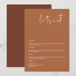 CORIANDER Boho Terracotta 5x7" Låt oss Eat Menu Meny