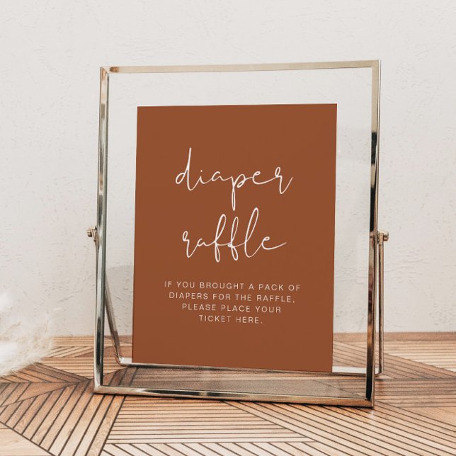 CORIANDER Boho Terracotta Diaper Raffle Game Sign Poster (Skapare uppladdad)