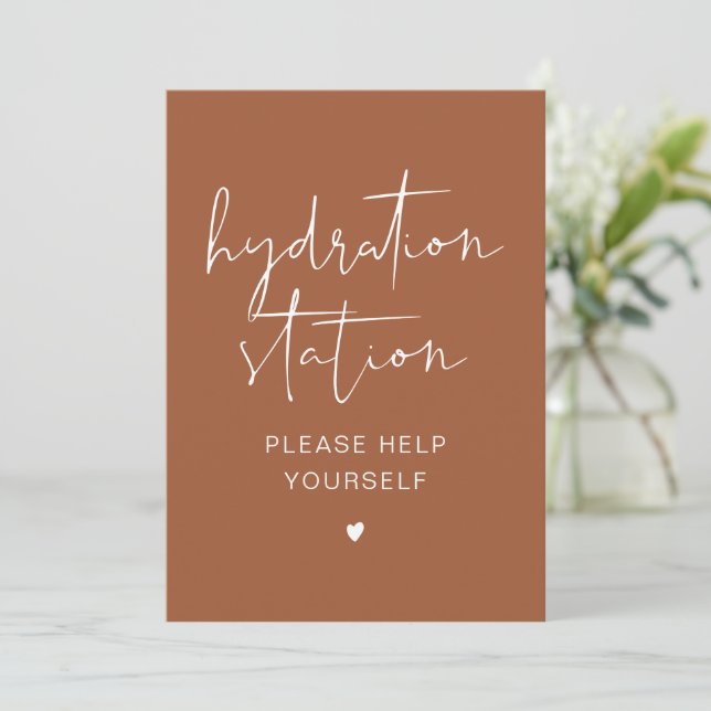 CORIANDER Boho Terracotta Hydration Station-tecken Inbjudningar (Stående Fram)