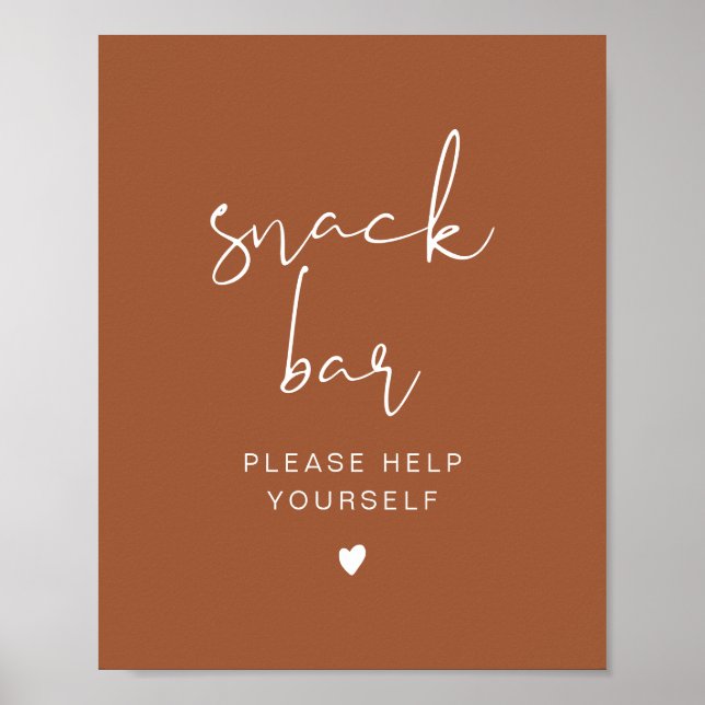 CORIANDER Boho Terracotta Modern Snack Pub Poster (Framsidan)