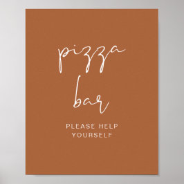 CORIANDER Boho Terracotta Pizza Pub Poster
