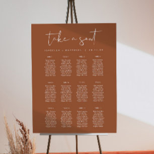 CORIANDER Boho Terracotta Rust Bröllop Seating Poster