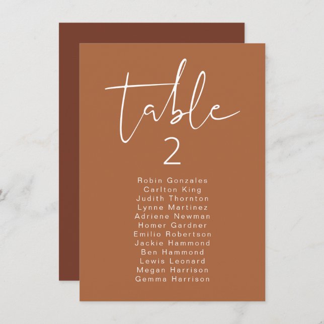 CORIANDER-Lodrät Modern Boho Bord-platskort Inbjudningar (Fram/baksida)