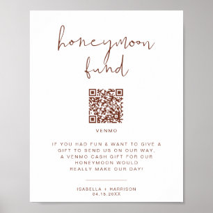 CORIANDER Rust Färgad Honeymoon Fund Bröllop-tecke Poster