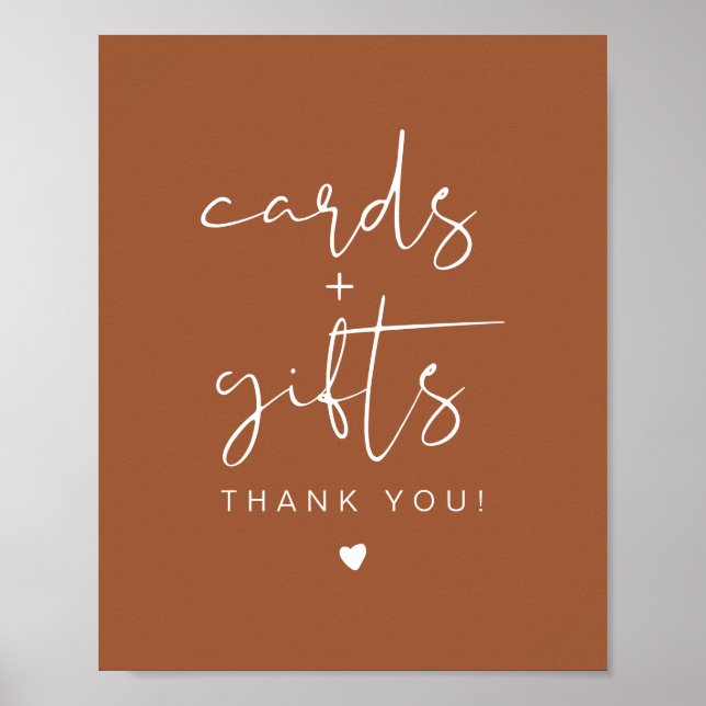 CORIANDER Terracotta Boho Cards & Gifts Sign Poster (Framsidan)