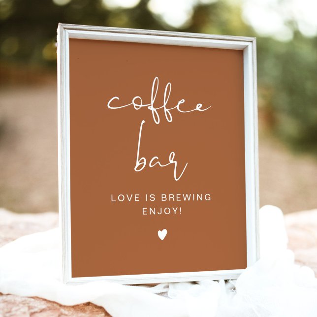 CORIANDER Terracotta Boho Coffee Pub Bord-tecken Poster (Skapare uppladdad)