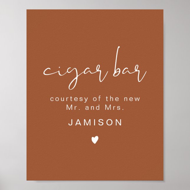 CORIANDER Terracotta Bröllop Cigar Pub Poster (Framsidan)