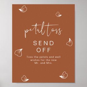 CORIANDER Terracotta Bröllop Petal Toss - skicka a Poster