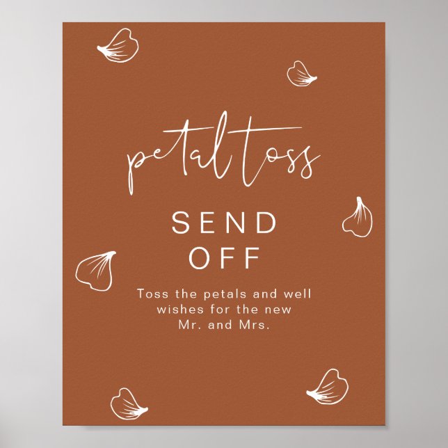 CORIANDER Terracotta Bröllop Petal Toss - skicka a Poster (Framsidan)
