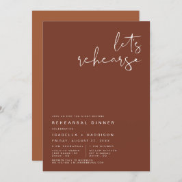 CORIANDER Terracotta och Rust Rehearsal Dinner Inbjudningar