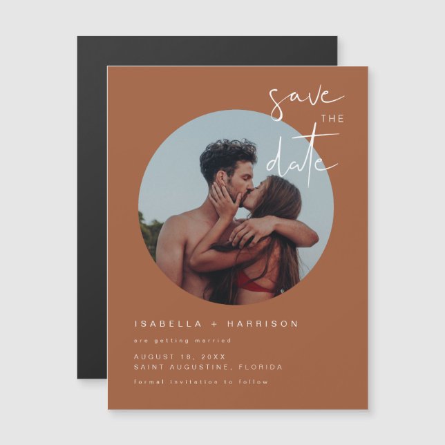 CORIANDER Terracotta Photo Spara datum magneter (Fram/baksida)