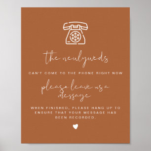 CORIANDER Terracotta Telefon Guestbook-tecken Poster