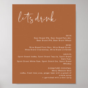 CORIANDER Terrakotta Let's Drink Bar Meny Skylt