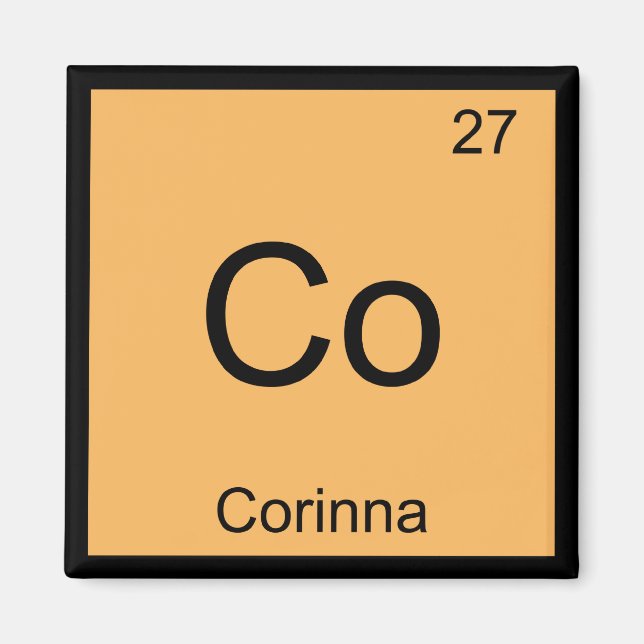 Corinna Namn Kemi Element Periodiska Systemet Magnet (Framsidan)
