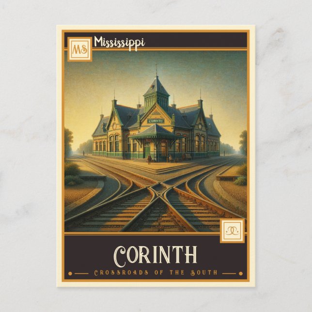 Corinth, Mississippi  | Antik Vykort (Framsida)