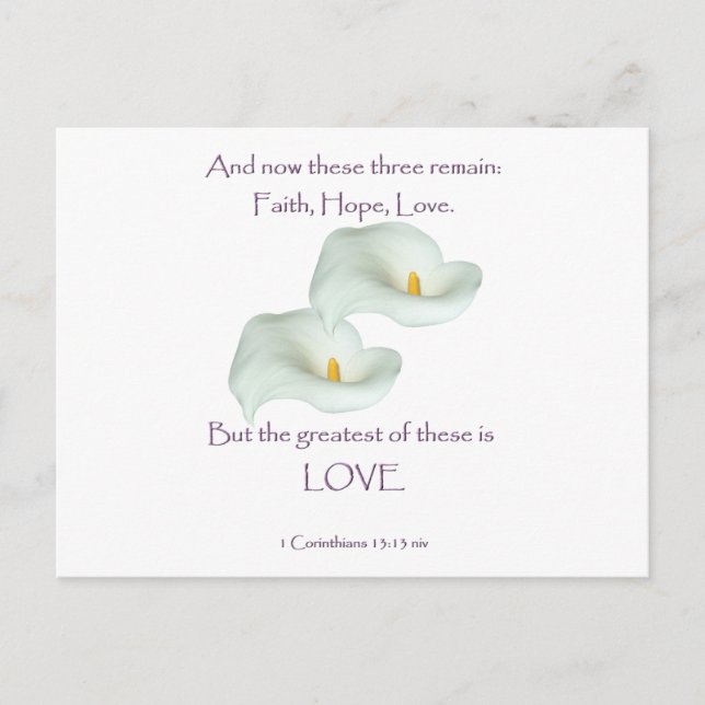 Corinthians 13:13 Faith Hope Kärlek Vykort (Framsida)