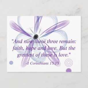 Corinthians Bible Verse Flower Art Postkort Vykort