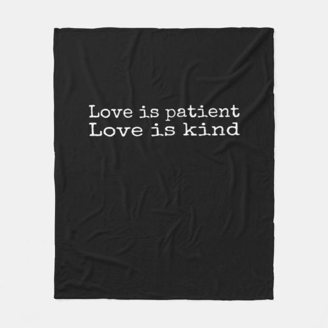 Corinthians Love Is Patient Love Is Kind Scripture Fleecefilt (Framsidan)