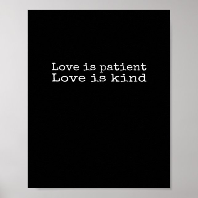 Corinthians Love Is Patient Love Is Kind Scripture Poster (Framsidan)