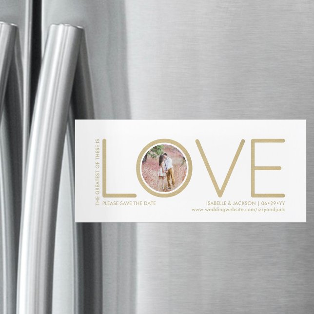 Corinthians Verse Kärlek Photo Bröllop spara datum Magnetisk Inbjudningskort (Skapare uppladdad)