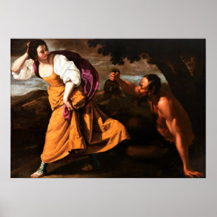 Corisca och Satyr - Artemisa Gentileschi Poster