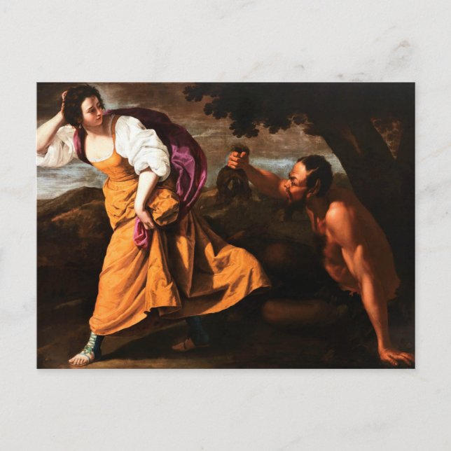 Corisca och Satyr - Artemisa Gentileschi Vykort (Framsida)