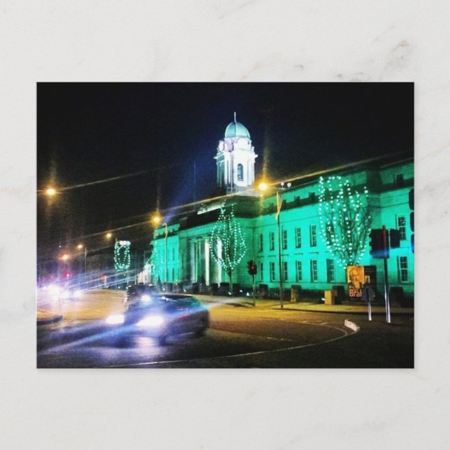 Cork City Hall, St. Patricks vecka, Irland Vykort (Framsida)