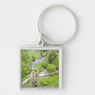 Cork, Irland. Det ökända Blarney Castle Fyrkantig Silverfärgad Nyckelring