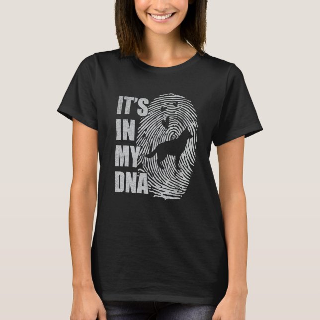 Corman Shepherd DNA Hund Mamma Pappa Hund T Shirt (Framsida)