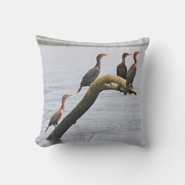 Cormorant Seabird Pillow Kudde (Framsida)