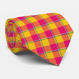 Corn and Razzmatazz Plaid Neck Tie Slips