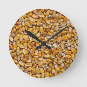 Corn background clock rund klocka