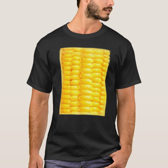 Corn Costume Farmer Vegetarians Corn Pop  Yellow T Shirt (Framsida)