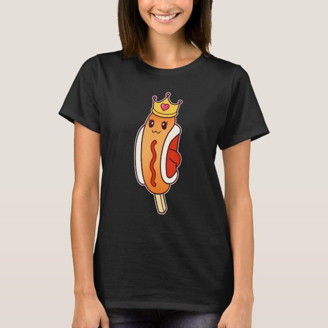Corn Dog Queen   Foodie T Shirt (Framsida)