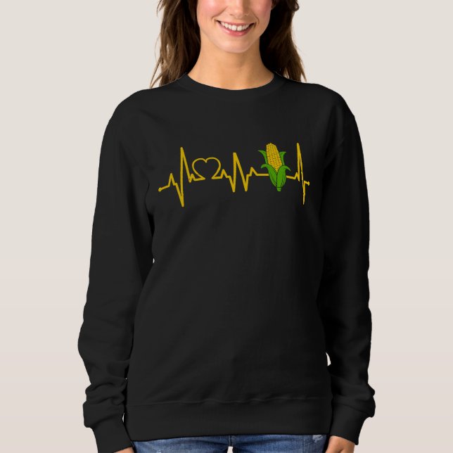 Corn Heartbeat Famer Corns Farming T Shirt (Framsida)
