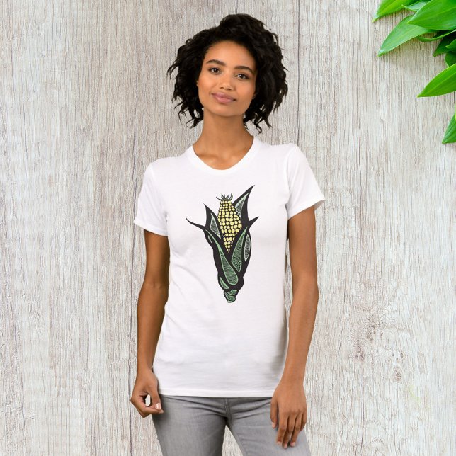 Corn on the Cob Rustic Farmhouse Vegetable T Shirt (Skapare uppladdad)