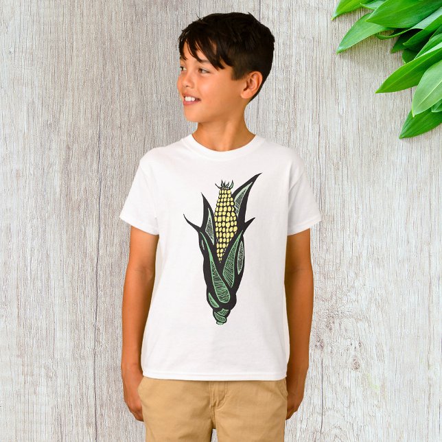 Corn on the Cob Rustic Farmhouse Vegetable T Shirt (Skapare uppladdad)