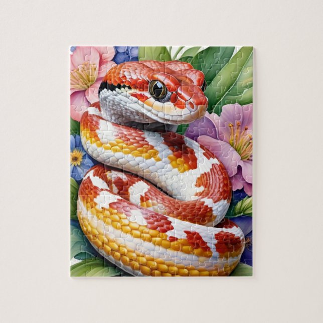 Corn Snake Family Pet Portrait Pussel (Vertikal)