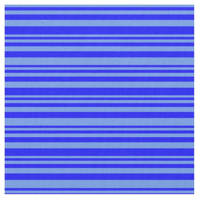 Cornblomma Blue & Blue Färgad Linjer Mönster Tyg (Närbild)