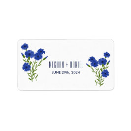 Cornblomma Blue Botanical Bröllop Adressetikett