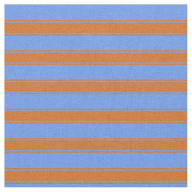 Cornblomma Blue & Chocolate Färgad Mönster Tyg (Närbild)