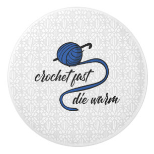 Cornblomma Blue Crochet Fast, Die Warm Knopp