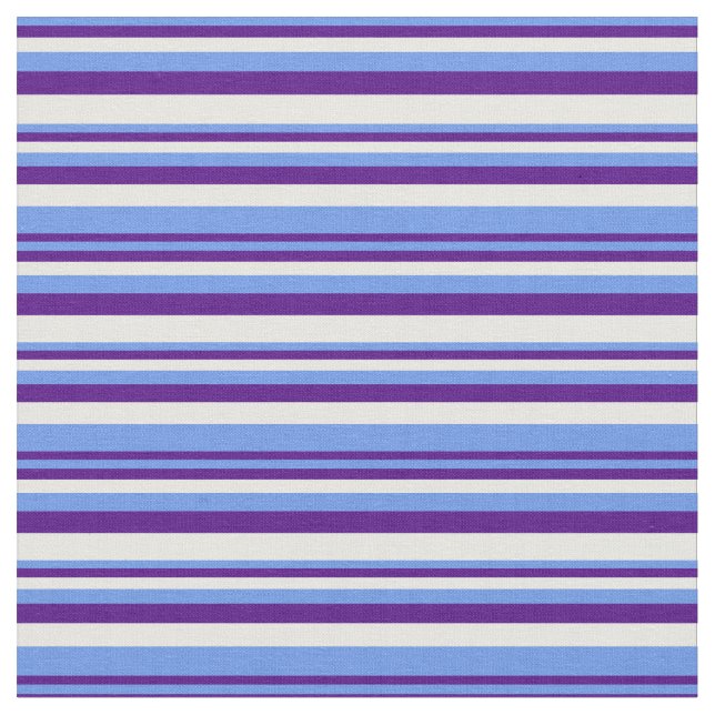 Cornblomma Blue, Indigo och White Rand Tyg (Närbild)