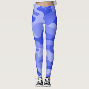 Cornblomma Blue Monocolor Camo Leggings