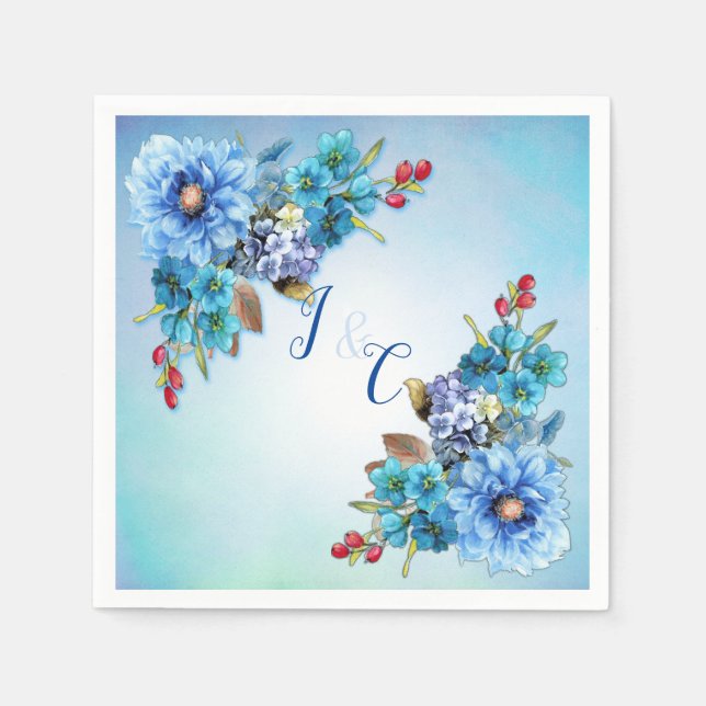 Cornblomma Blues in Watercolor Pappersservett (Framsidan)