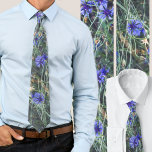 Cornblomma fält slips<br><div class="desc">Snygg blåa blommor med grönt löv. Rustiskt fredligt mönster för naturen och  älskare eller blåögda manar.</div>